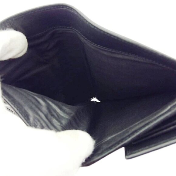 Salvatore Ferragamo Three -fold wallet logo plate Leather Authentic USED - Picture 7 of 11